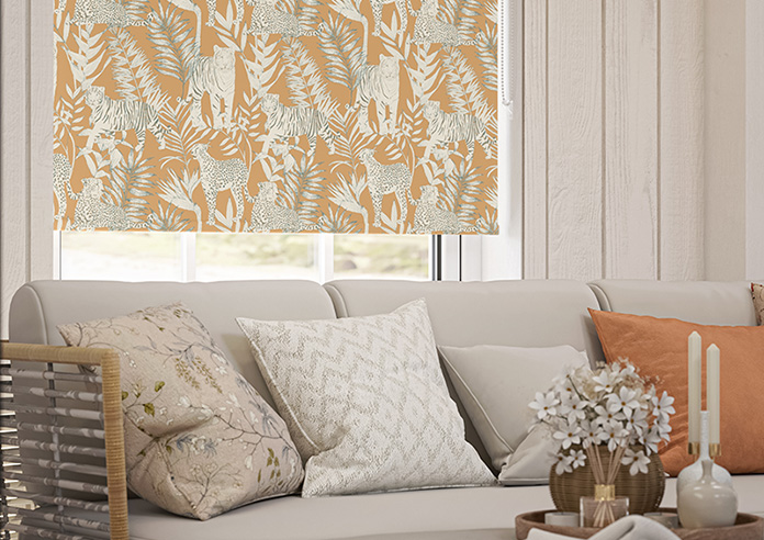 Tropical Wildcats, Mandarin - Roller Blind - Image 5